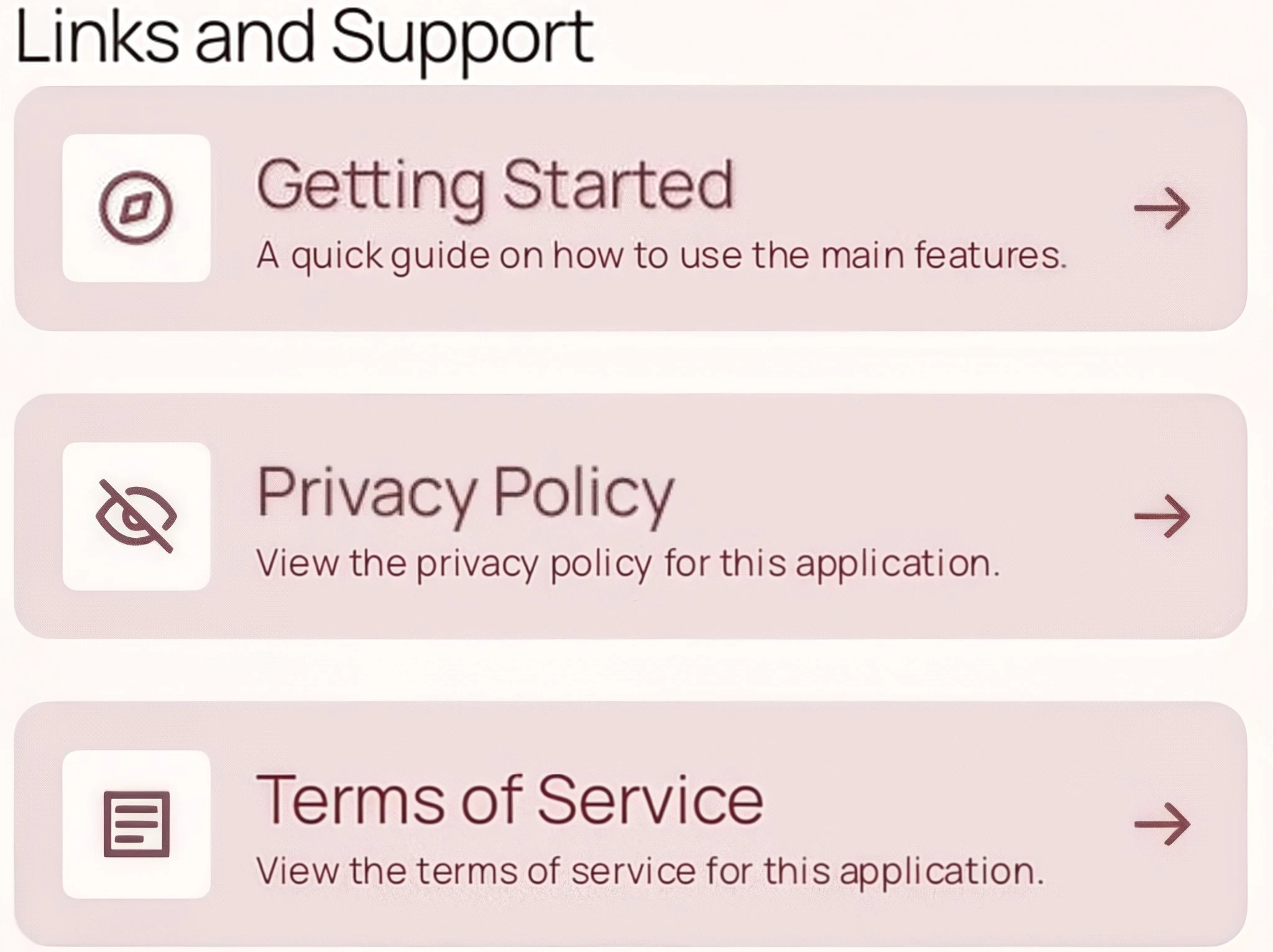 Array of support buttons