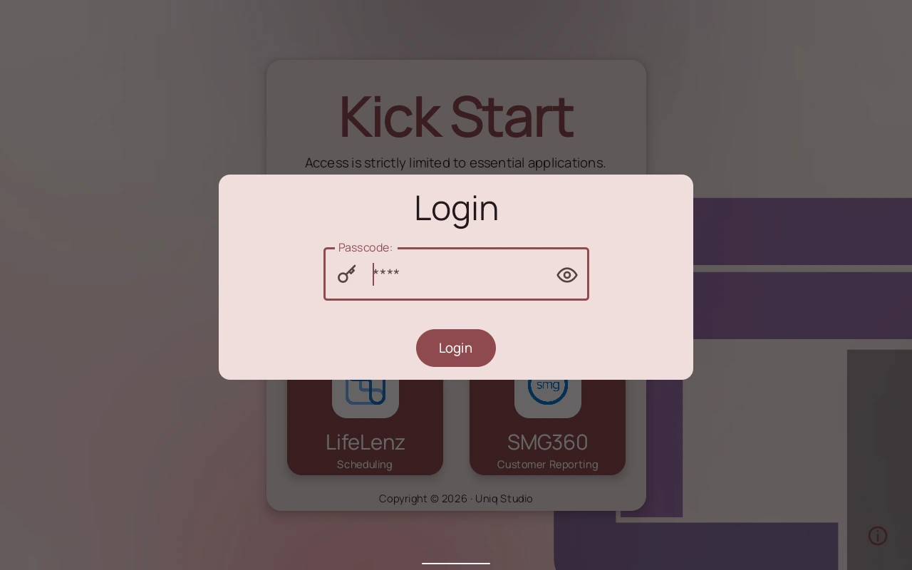 Basic pin entry screen